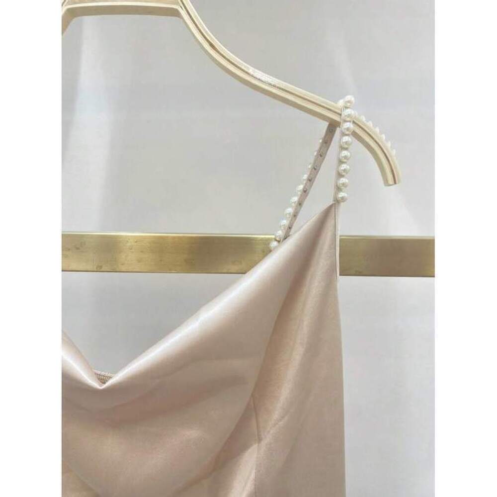 Franclia Satin Pearl Slip Dress With A-Line Silhouette, Su - Picture 3 of 4